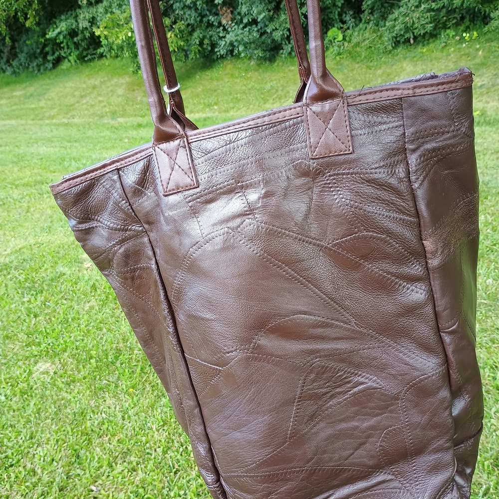 🍂 FALL BAGS 🍂 VTG, Rare, 90s Lambskin Patchwork Tote Bag, Festival Vibes, Boho